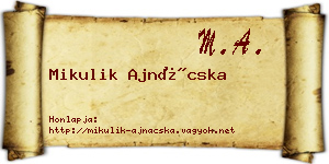 Mikulik Ajnácska névjegykártya